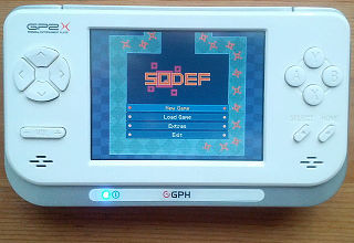 Sqdef running on the GP2X F-200 Sqdef running on the GP2X F-200